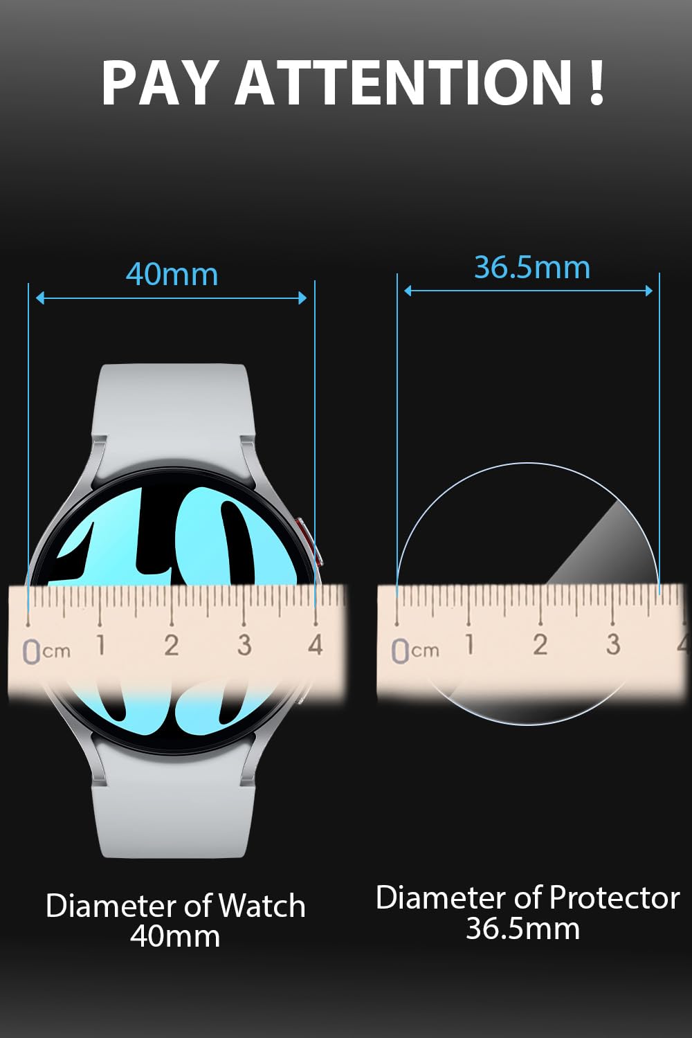 4 sztuki do Samsung Galaxy Watch 6 40 mm, odporna na zarysowania, szkło hartowane bez pęcherzyków folia ochronna do Galaxy Watch 7/6/5/4/FE 40 mm HD ekran ochronny do Galaxy Watch 7 40 mm