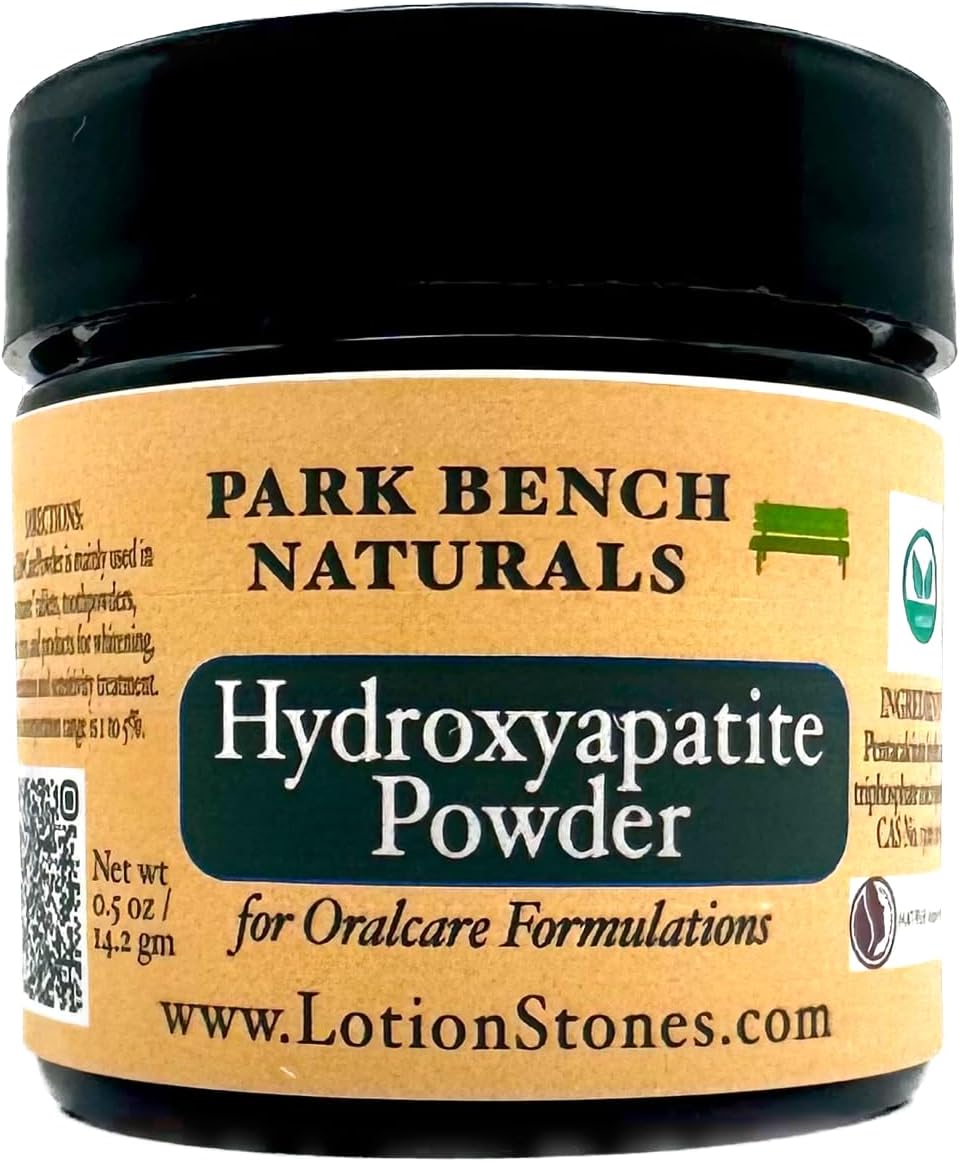 Park Bench Naturals Pure Hydroxyapatite Powder for Oral Care, Natural Ingredients, Clinically Proven Remineralization Formula, Rod-Shaped nanoXIM (0.5 oz)