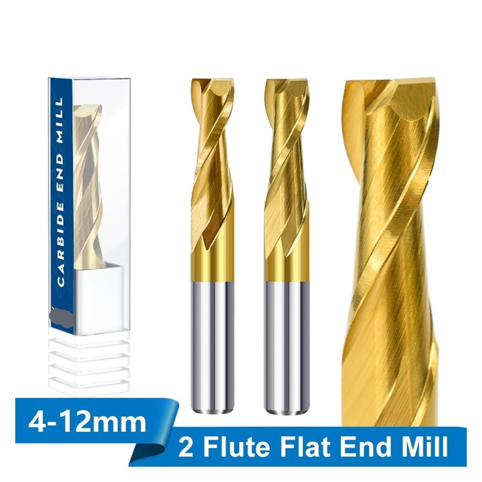 Fresa de 2 flautas, fresa de extremo de carburo de vástago de 6 mm