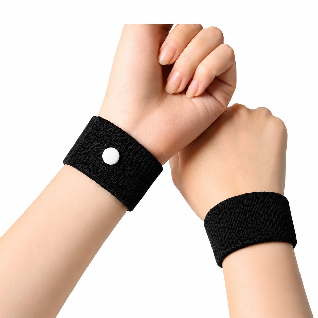 Anti-Nausea Wristband for Anxiety, Travel, Sea, Car, Air Sickness Reliefs Handband Pack of 1 Pair (black)-picture-11