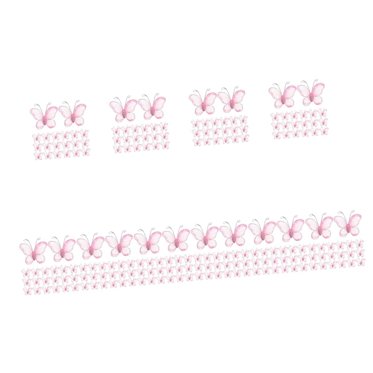 500stücke Rosa Schmetterlinge Aus Mesh Mit Glitzer Dekorativ Für Hochzeiten Einladungen Bastelprojekte Tischdeko Und Für Hochzeitsfeiern