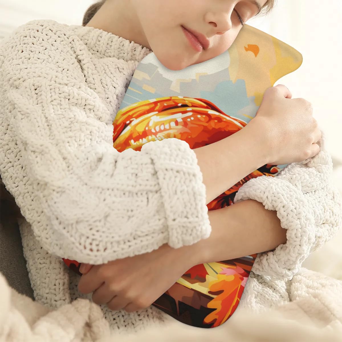 Hot Water Bottle with Soft Cover,2L Cute Pumpkin Hot Water Bag for Hot and Cold Compress, Hand Feet Warmer, Fantastic Turkey Rubber Hot or Cold Water Bottle Halloween Christmas Decorations