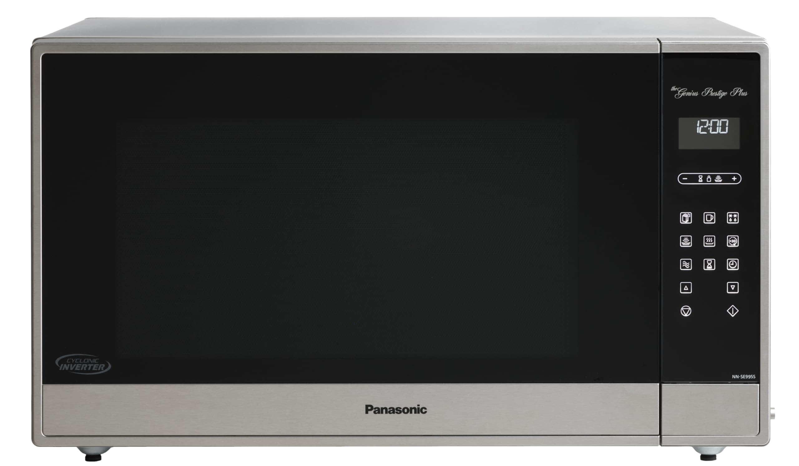 Panasonic NNSE995SC Genius Prestige Plus Full Size 1200 W Cyclonic Inverter Microwave Oven, 20 Auto Cook Menus, Child Lock, 2.2 cu.ft, Stainless Steel