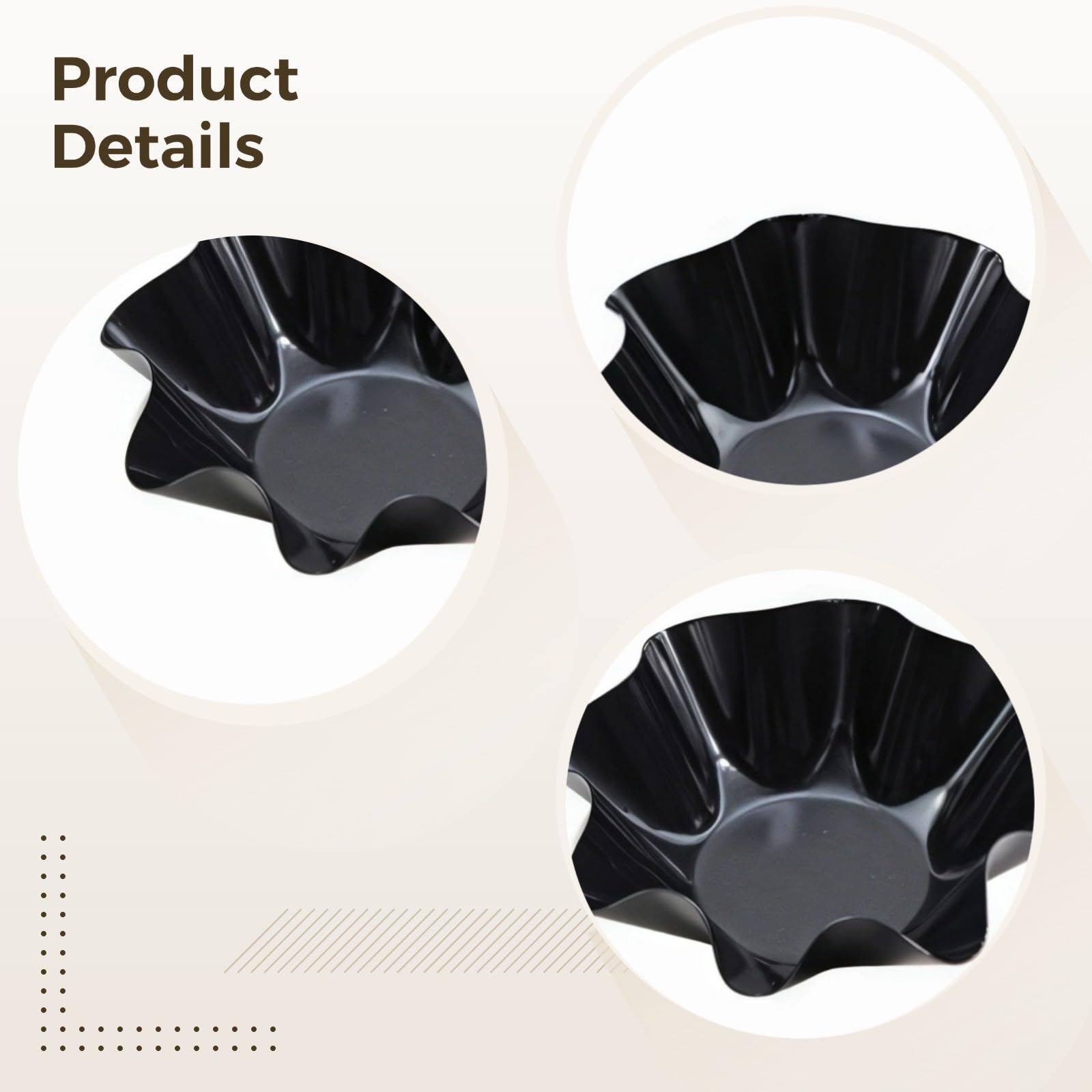 8 Taco Bowl Shell Molds, 4-Inch Carbon Steel, Nonstick with Wave Edge, Ideal for Tacos, Snacks, and Salads