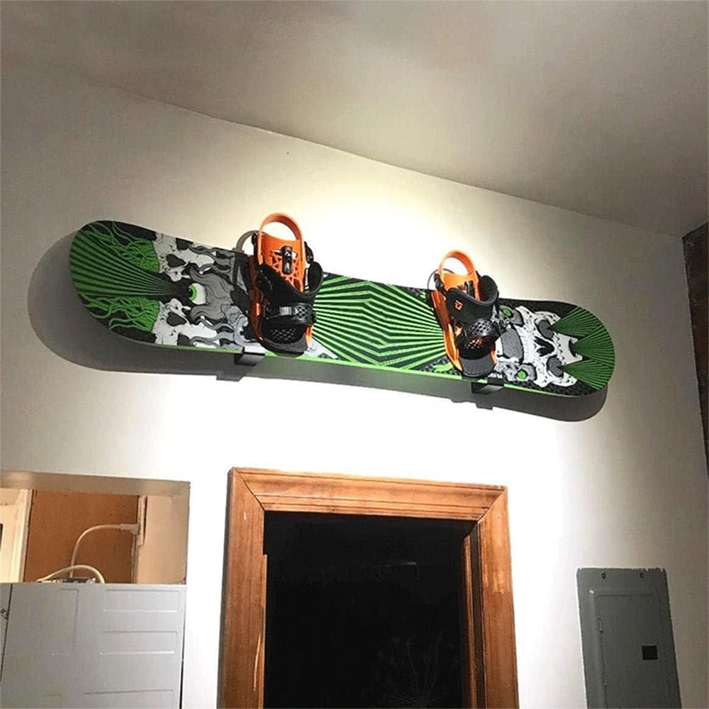 MiOYOOW 2 supporti da parete per snowboard, espositore da parete con cuscinetti di protezione per camere da letto, garage, uffici,