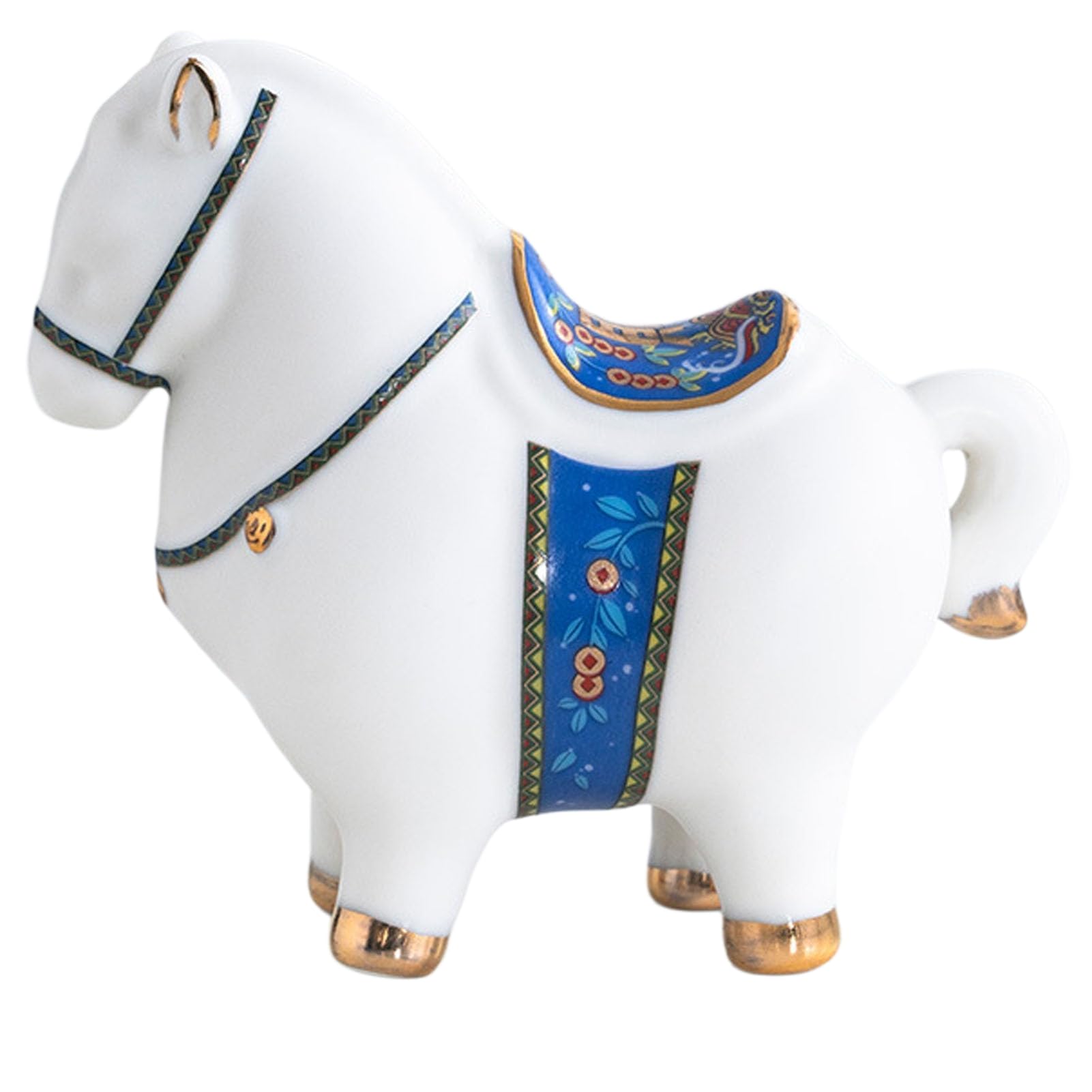 YXCQHZM Horse Decoration, Decorative Statue Horse, Chinese Feng Shui Decorative Statue Figures for Wealth And Success, Good Luck Gifts Horse Ceramic Statue (E)