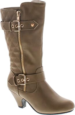 Link Little Girls Pauline-38 Kitten Heel Boots with Decorative | Casual Boots
