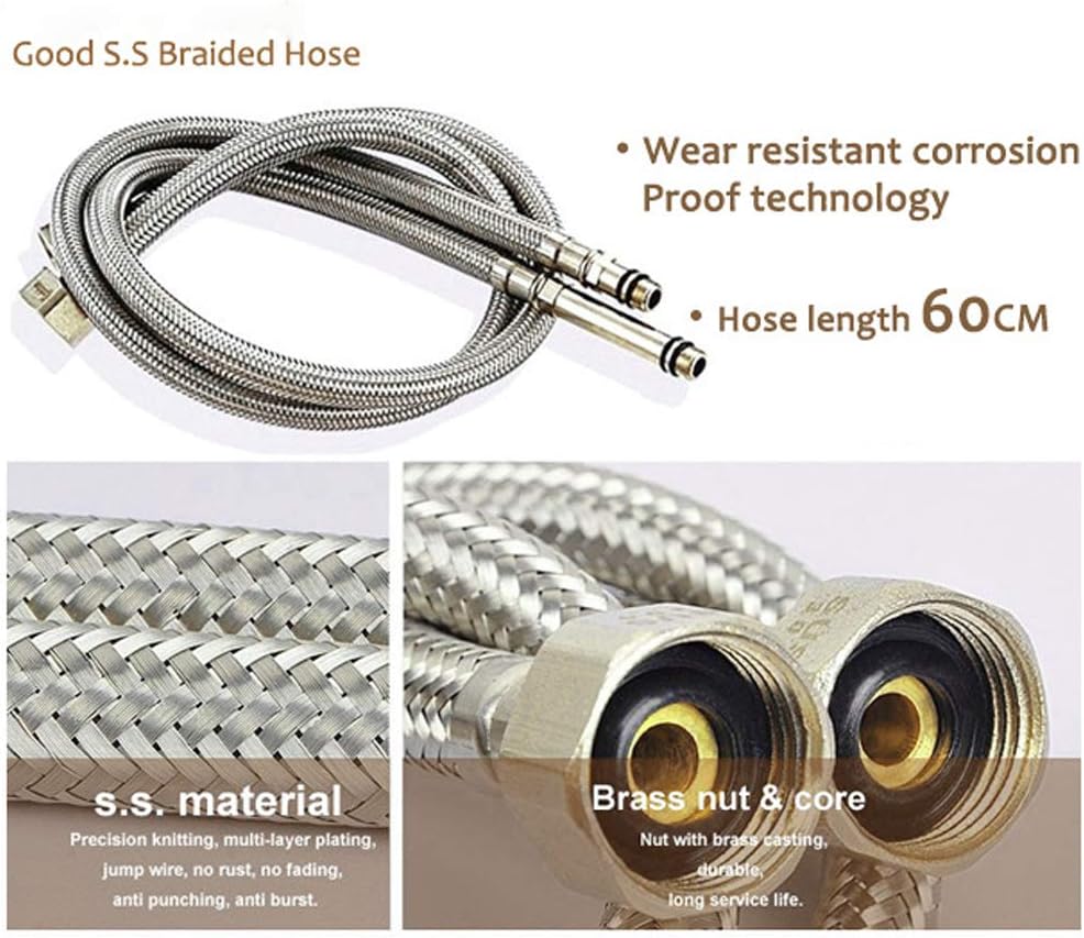 Kitchen Sink Faucet Black Vintage Industrial Pipe Tap Steampunk Style Dual Handwheel Cold and hot Water Mixer Faucet 360° Swivel Spout Sink Taps All Brass Casting Faucet with Standard Fittings