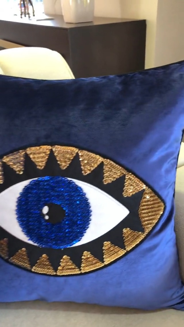 Amazon.com: GELIVING Throw Pillow Set - Evil Eye Throw Pillows