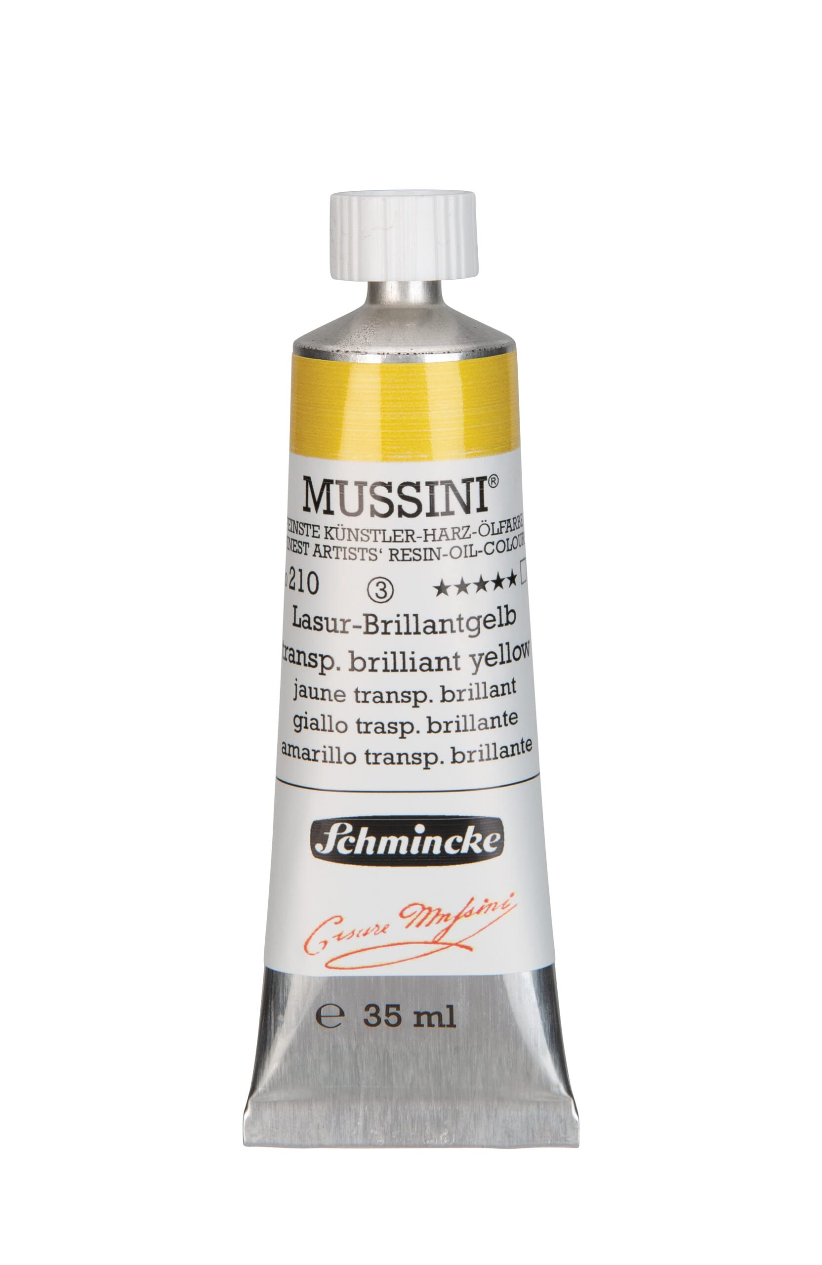 Mussini Schmincke Jaune Transparent Brillant tube huile 35ml Série 3
