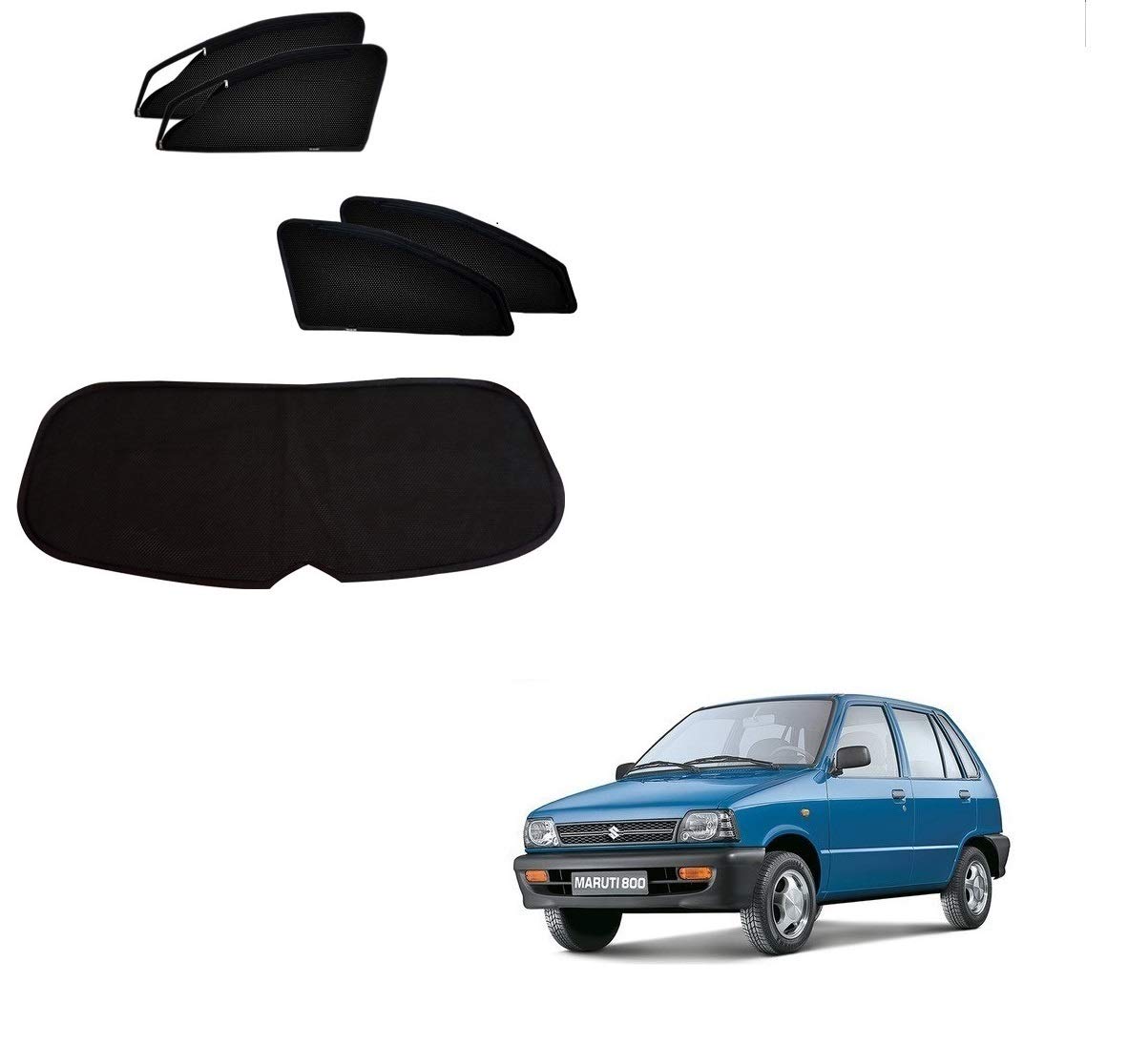 Kozdiko Zipper Magnetic Sun Shades Car Curtain with Dicky for Maruti Suzuki 800-image-4
