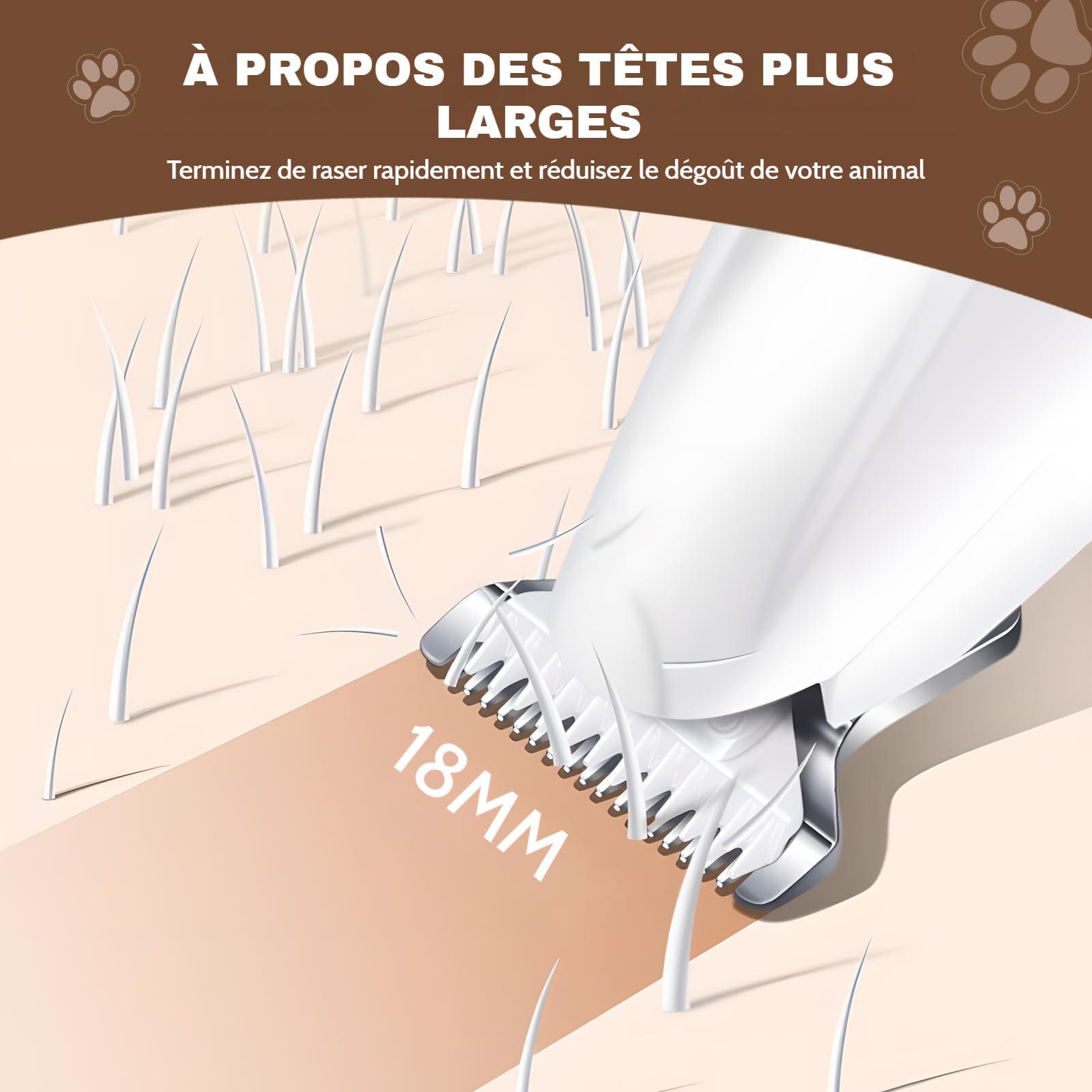 Patounet Tondeuse de précision pour chat, Tondeuse patte chien entre coussinets, Douce pour chien et chat, Lames céramique et inox, LED intégrée,toilettage zones sensibles sans stress (Avec lame)