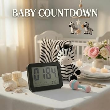 9999 Days Count Up & Countdown Clock - Reusable Digital LCD Timer with Large Display - Visual Timer & Calendar for Retirement, Wedding, Birthday, Holiday & More (Black)