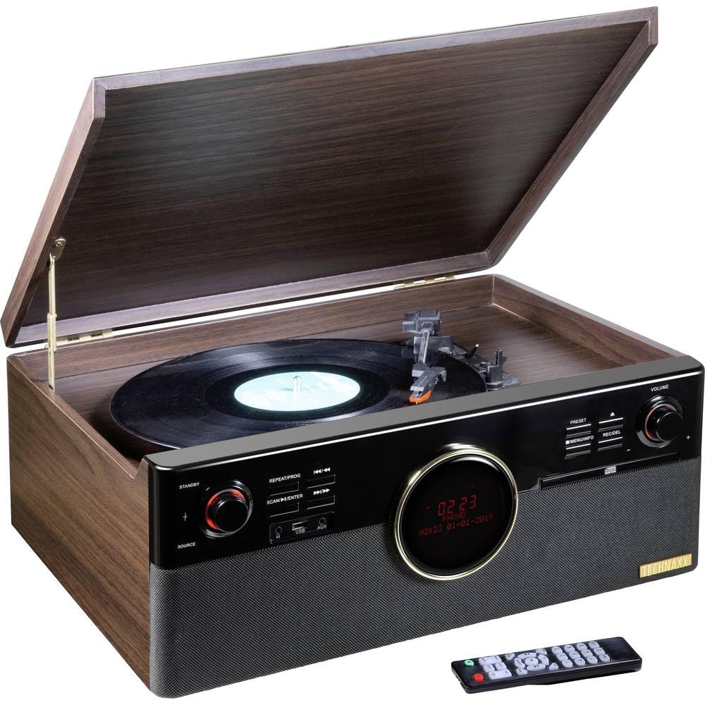 Technaxx Allemagne Dab Bluetooth V5.0 Tourne-Disque Numérisation de disques Vinyle Cassettes CD Fonction Radio AUX RCA Haut-parleurs stéréo TX-137 Marron - Les Beatles, Paul McCartney, John Lennon, RIngo Starr, George Harrison Technaxx Allemagne Dab Bluetooth V5.0 Tourne-Disque Numérisation de disques Vinyle Cassettes CD Fonction Radio AUX RCA Haut-parleurs stéréo TX-137 Marron