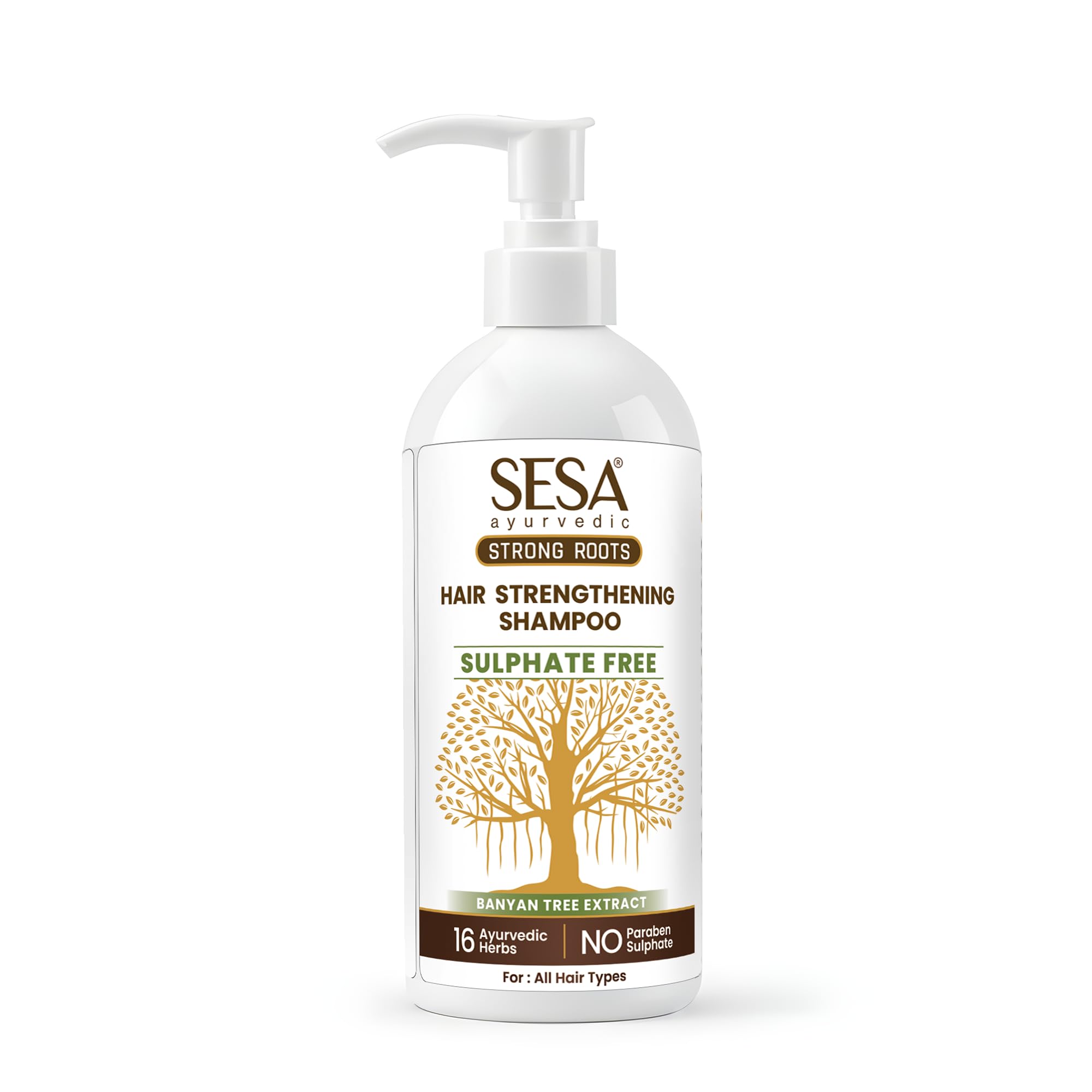Sesa Ayurvedic Strong Roots Hair Strengthening Shampoo, 300ml | With Banyan Tree Extract & 16 Ayurvedic Herbs | Sulphate & Paraben Free | For Weak, Dull, Breakage-Prone Hair | All Hair Types-image-40
