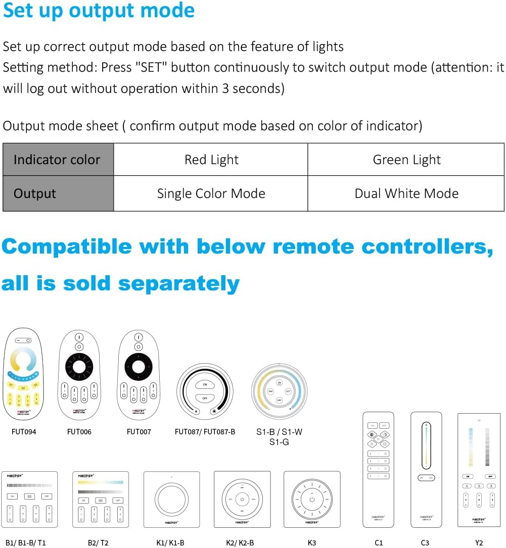 LGIDTECH LC2-WR Miboxer 2 Wires 2 in 1 LED Strip Light Controller,Work with Single Color & COB 2 Wires CCT Dual White LED Strip Light,APP Control Directly (2)