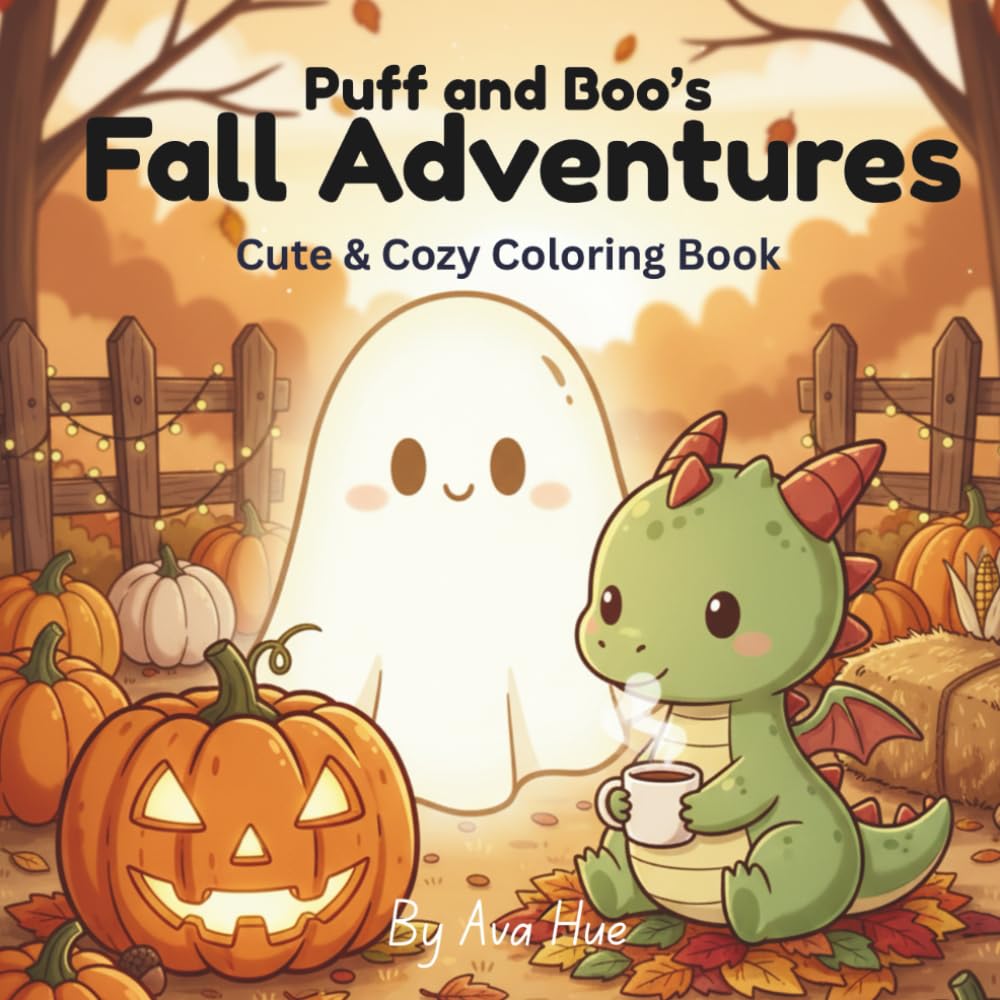 Puff and Boo's Fall Adventures: Cute & Cozy Coloring Book