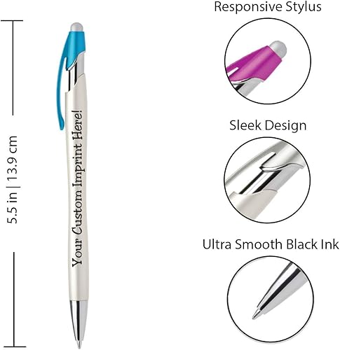 Miniatura 2 de ExpressPen - Bolígrafos personalizados con lápiz capacitivo, bolígrafos metálicos personalizados con nombre impreso con tinta negra, impresos con