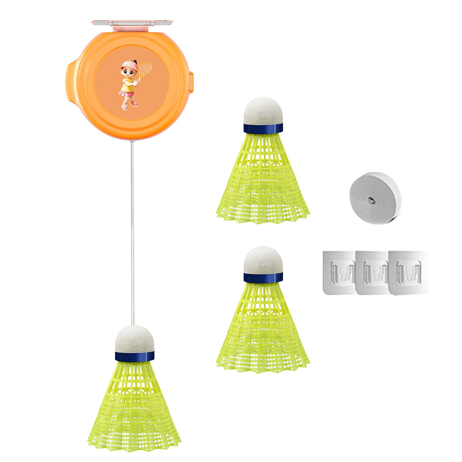Genérico Entrenador de Rebote para un Jugador de bádminton,Bádminton de Rebote - Práctica de Equipo de bádminton en Solitario,Juego de portátil de coordinación -Mano con Cordones elásticos para — view 10