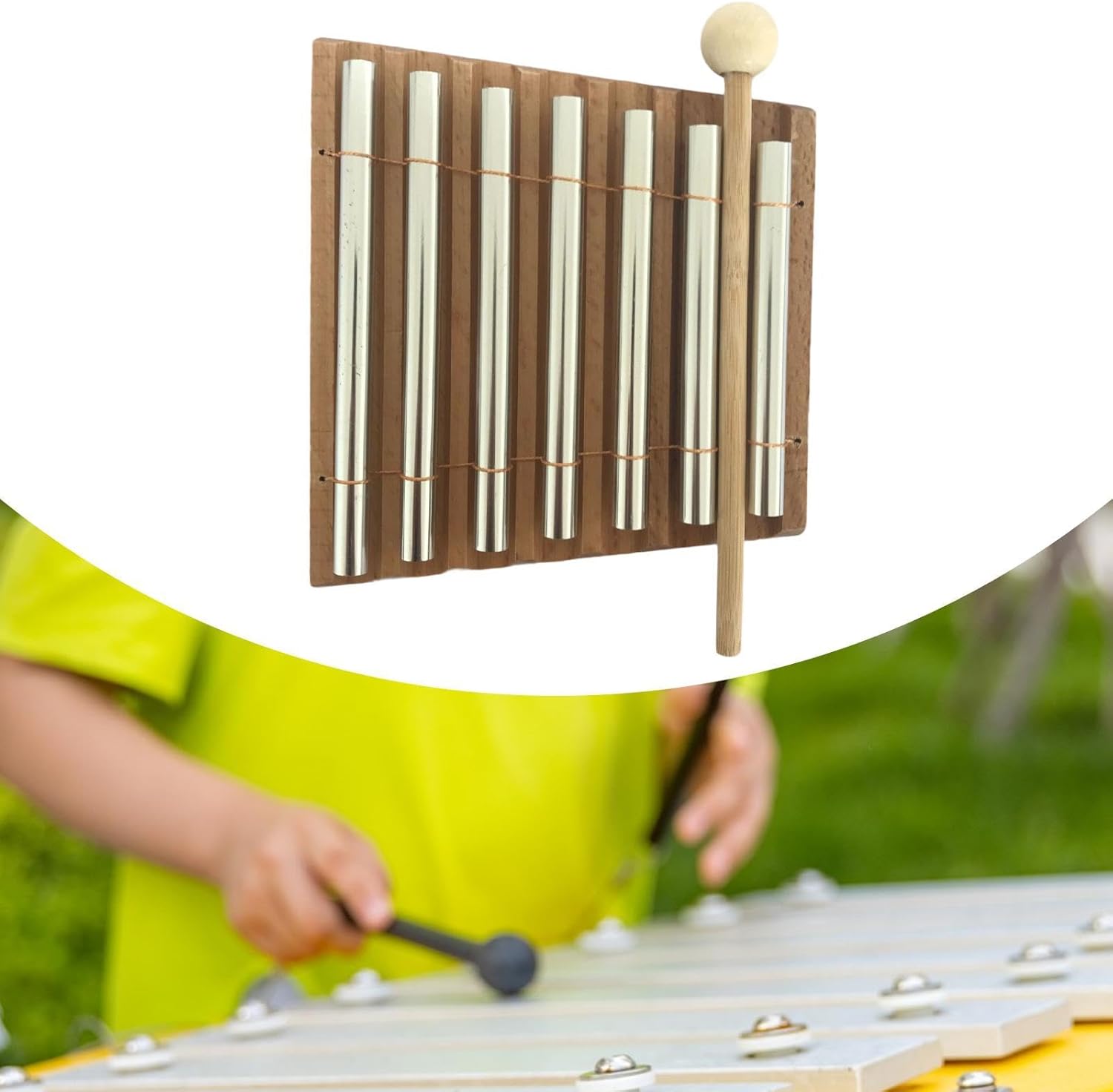 Simhoa Hand Chime Bell Wind Chime,Musical Toy,Music Gift Music Instrument Meditation Chime for Yoga Mindfulness Classroom Management, 7 tone
