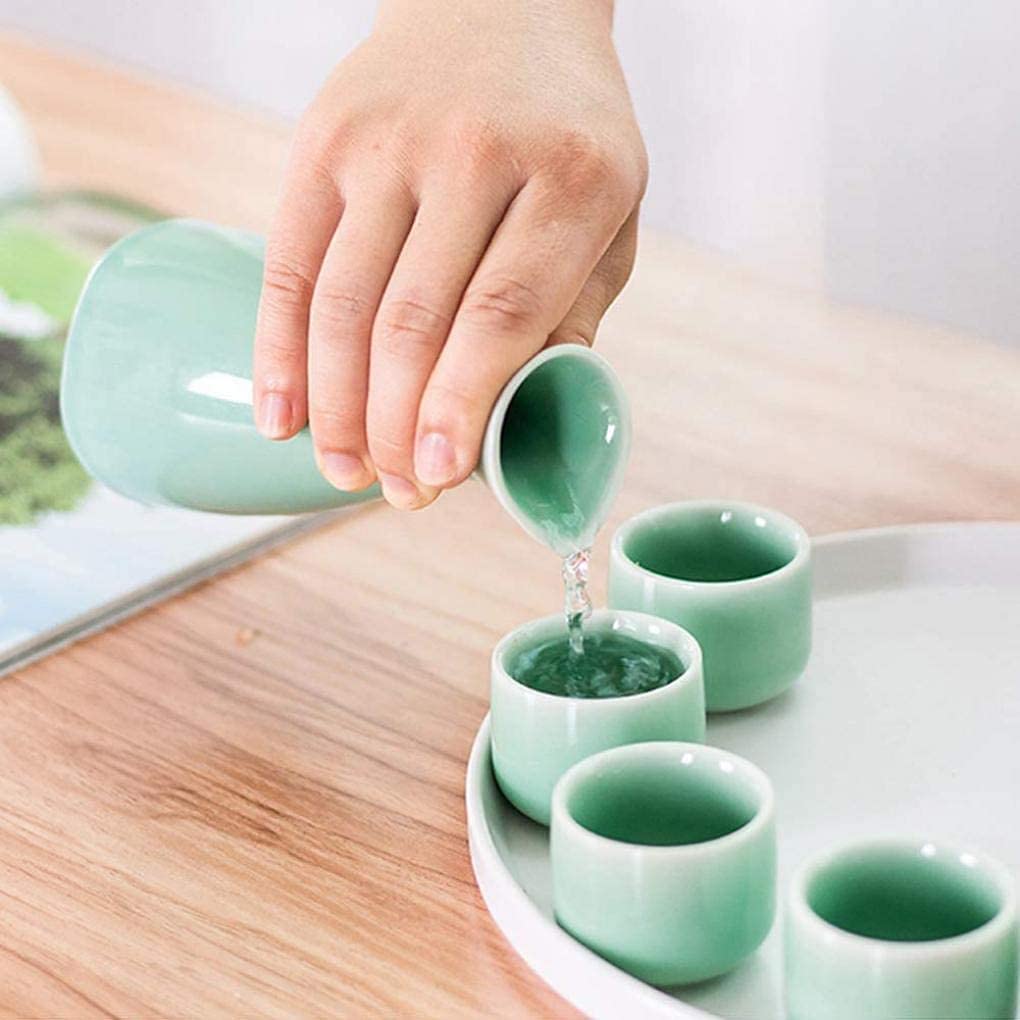 Zestaw do sake, kieliszki do sake, 8-częściowy ceramiczny zestaw do sake, zestaw do sake dla dorosłych, zestaw do białego wina na prezent, herbata Matsunaka do picia,Glaze-8Pcs