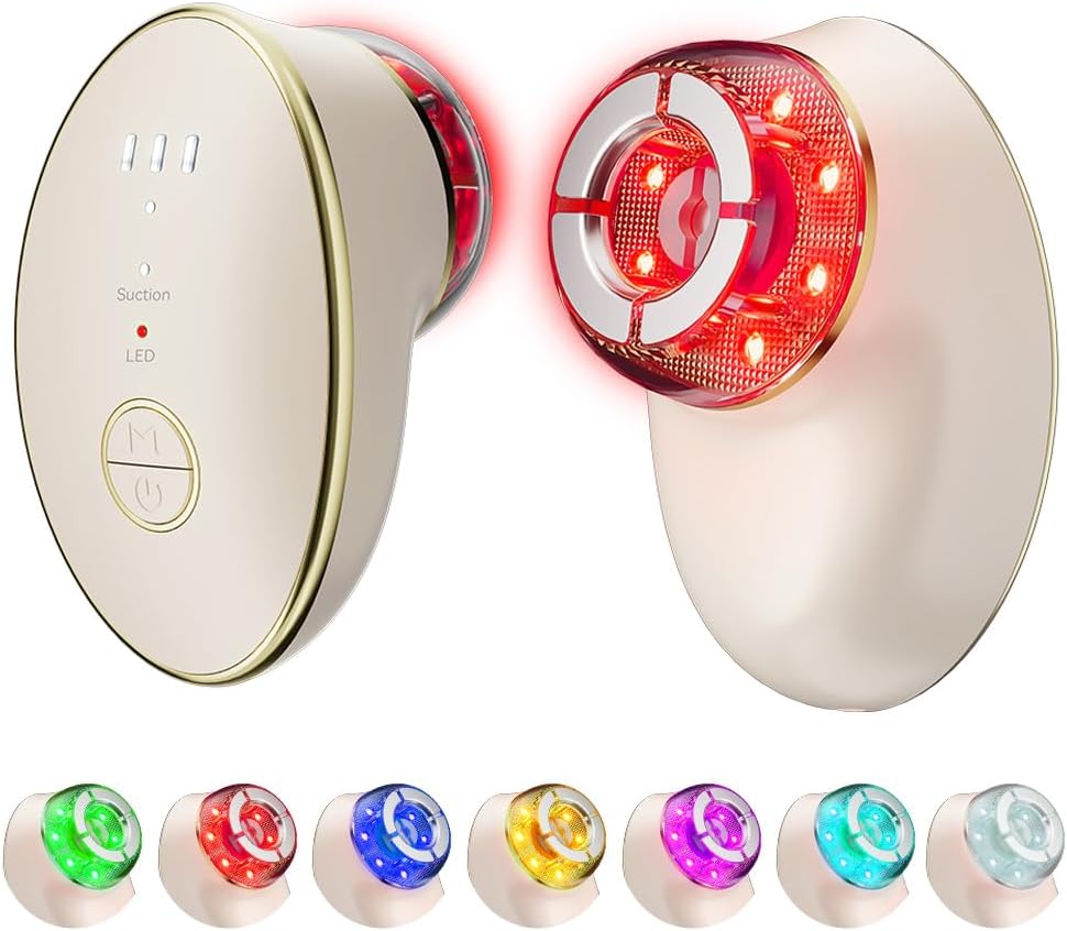 7 Color Neck Face Massager, Facial Massager with Suction Function, Face Sculpting Tool with 3 Intensity Level, Multifunctional Facial Tool for Home Use