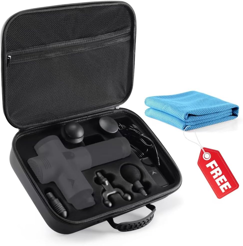 tombert Carrying Case for Hyperice Hypervolt/Hypervolt Plus/Hypervolt 2, 2022 5 Attachment Slots Portable Storage Box, Hard Shell Case for Hyperice Hypervolt Portable Massage Gun (Case Only)
