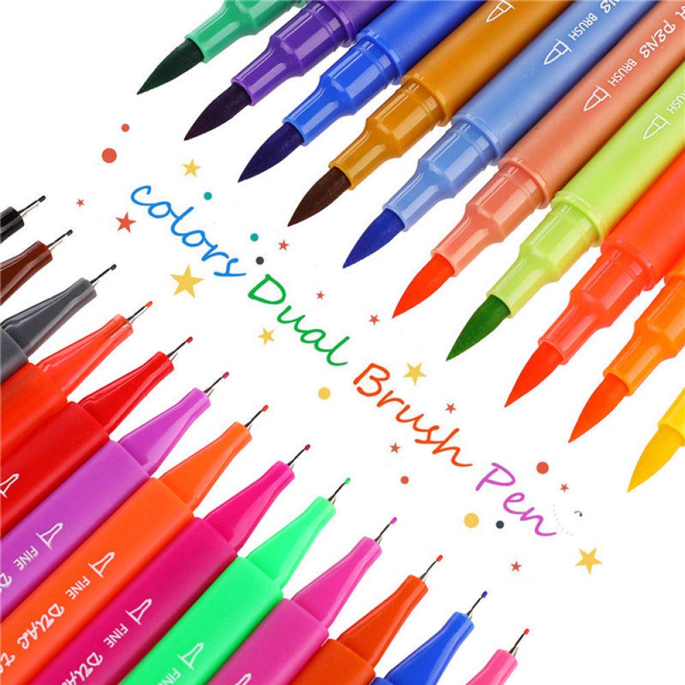 Aquarellstift 12/24/36/48/72/100 Tinte Farbiges Kunstmarker-Set Kalligraphie Doppelpinsel zum Zeichnen Malen Aquarellstift Schreibwaren 100 Farben