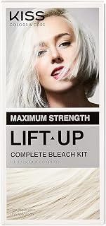 KISS Lift Up Complete Hair Bleach & Icy Silver Toner Kit - 6-Pc DIY Bleach for Dark Hair, Plex Serum for Max Lift & Min Breakage