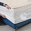 DUJUIKE Divan Bed Base Wrap Cover, Velvet Bed Frame Cover, Elastic Around The Base Of Your Bed, Easy to Install, Alternative to Traditional Valance Sheet Skirt Cover (Super King: 200-210cm, White)