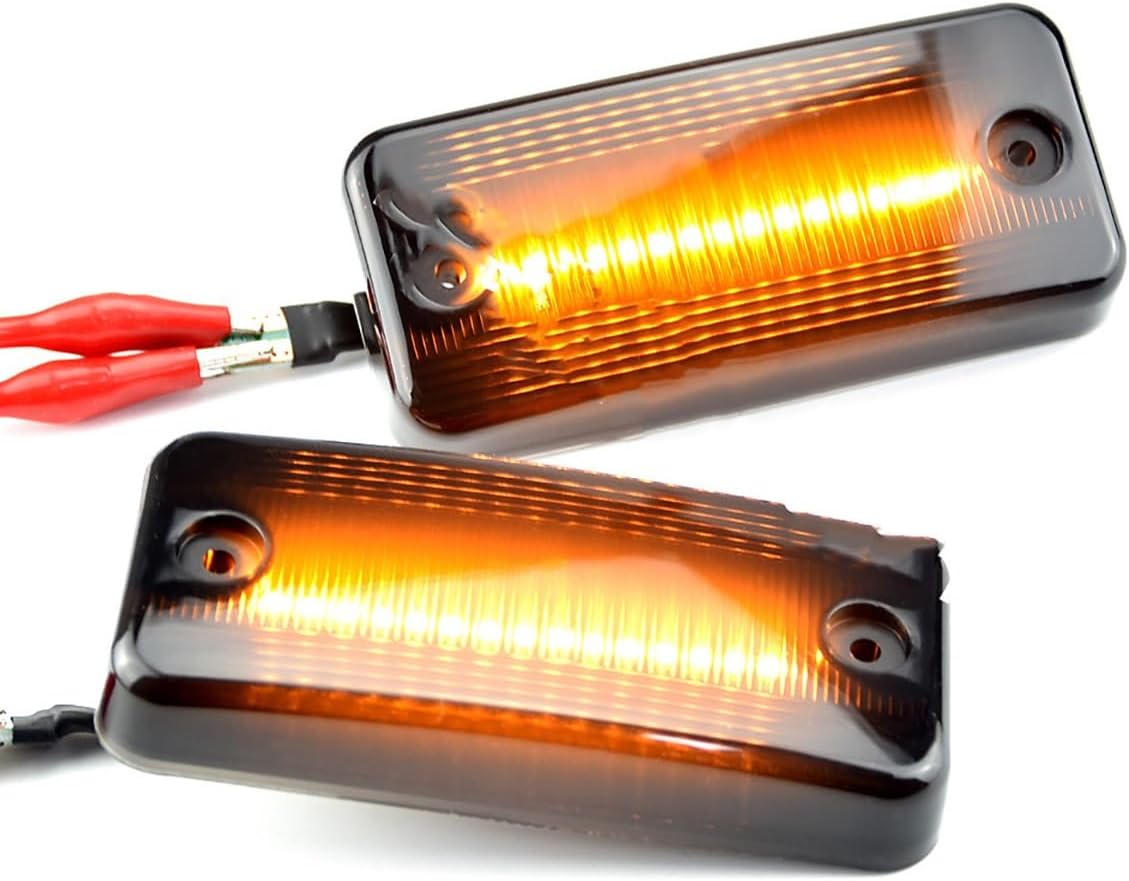 サイドマーカーランプ プジョー用 ボルボ用 イヴェコ用 車側信号灯(Black)