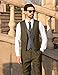 MAGE MALE Men's Layered 2 Piece Suit Slim Fit Formal Business Vest Suit for Men Fashion Casual Wedding Waistcoat Pants Set Khaki