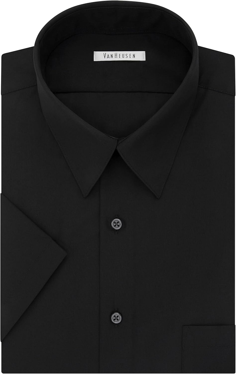 Van Heusen Men's BIG FIT Short Sleeve Dress Shirts Poplin Solid (Big and Tall) - Image 3