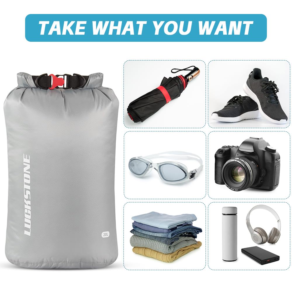 6-teiliges wasserdichtes Dry Bag-Set, reißfeste Outdoor-Taschen aus 70D-Polyester, halten die Ausrüstung trocken, ideal für Outdoor-Camping, Rucksackreisen, Kajakfahren,