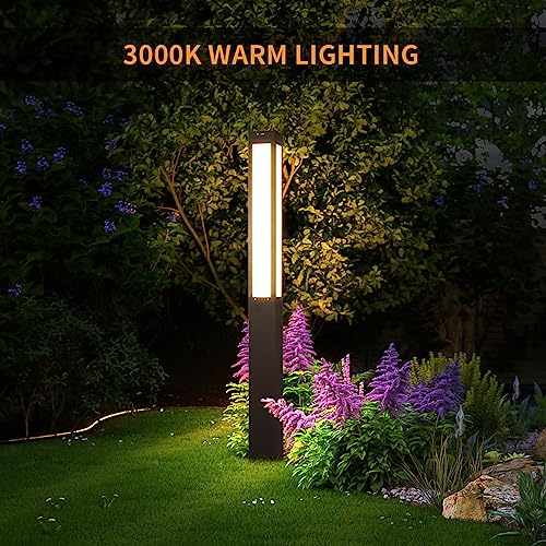 Image of Landscape Path Light, 71 inch Modern Outdoor LED Luxury Bollard Lighting with IP54 Waterproof for Lawn Courtyard Driveway Pathway Decoration