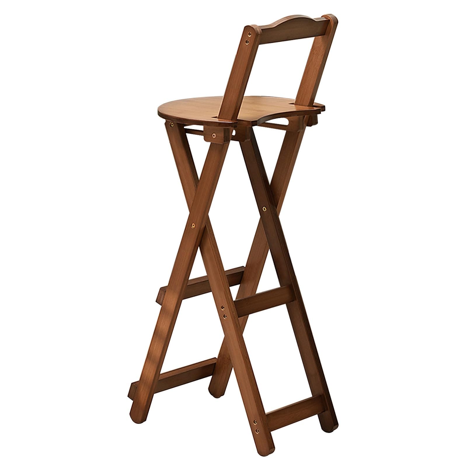 Tabouret de bar pliable en bois avec dossier 75 cm pour cuisine
