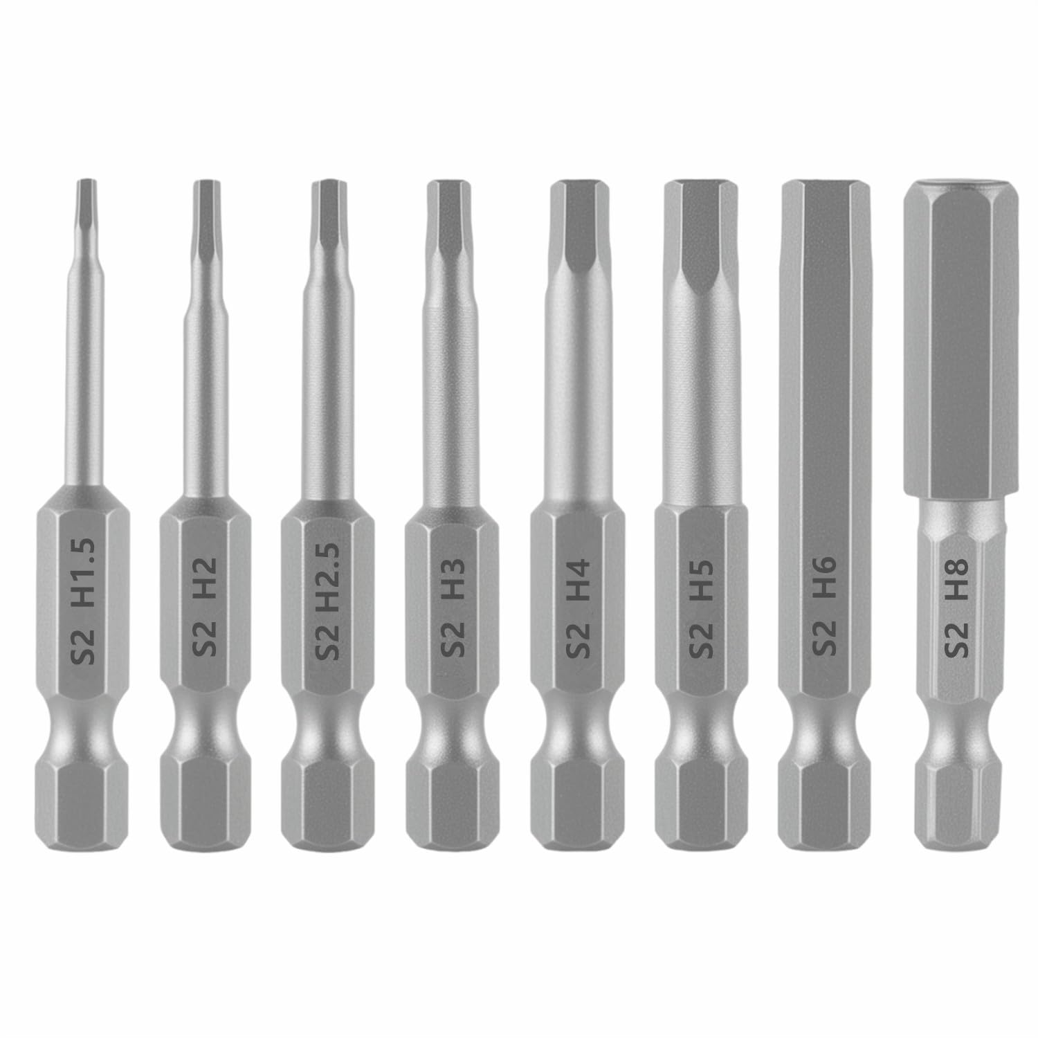 Amazon | 六角レンチビット 1.5mmー8mm 8本組 6.35mm 六角シャンク