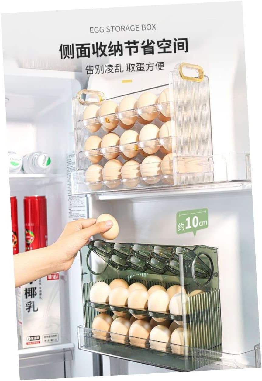 Egg Holder for Refrigerator Egg Storage Container Capacity Egg Organizer with Vertical Design for Kitchen Home Restaurant Use Transparent
