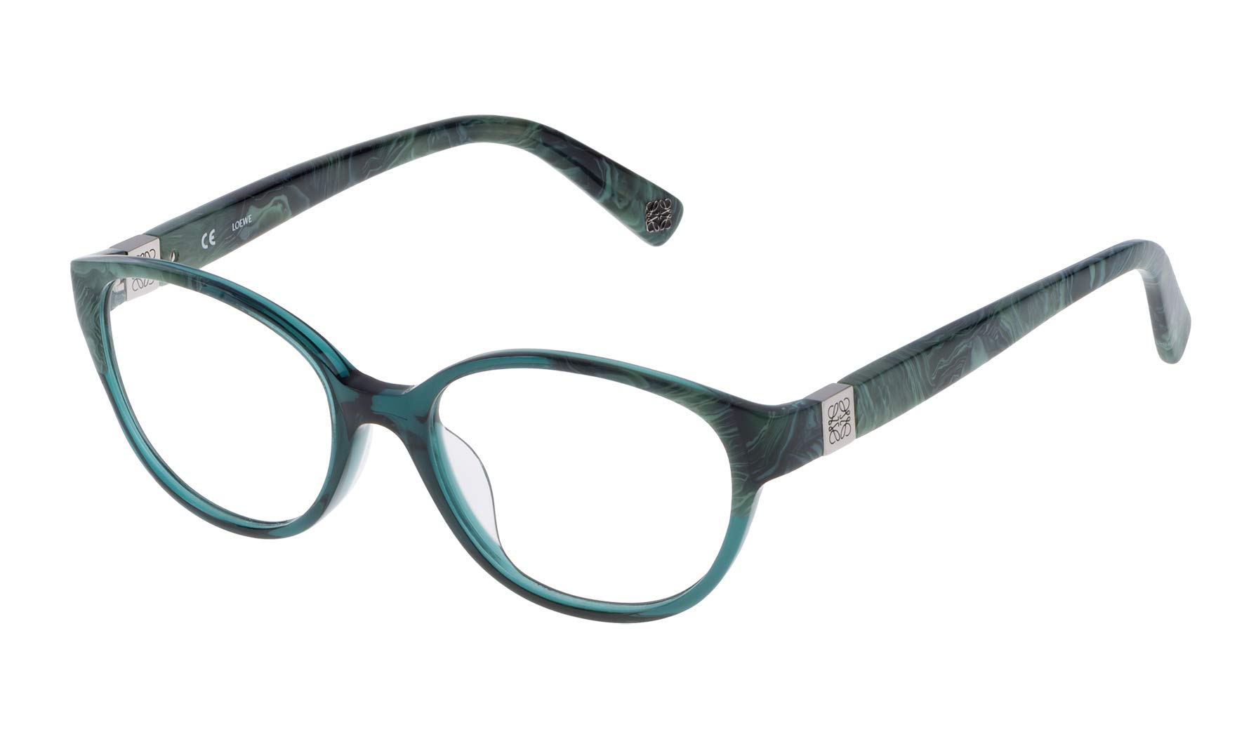 Loewe Unisex dla dorosłych VLW920500860 oprawki okularów, zielone (Green Marbled), 55