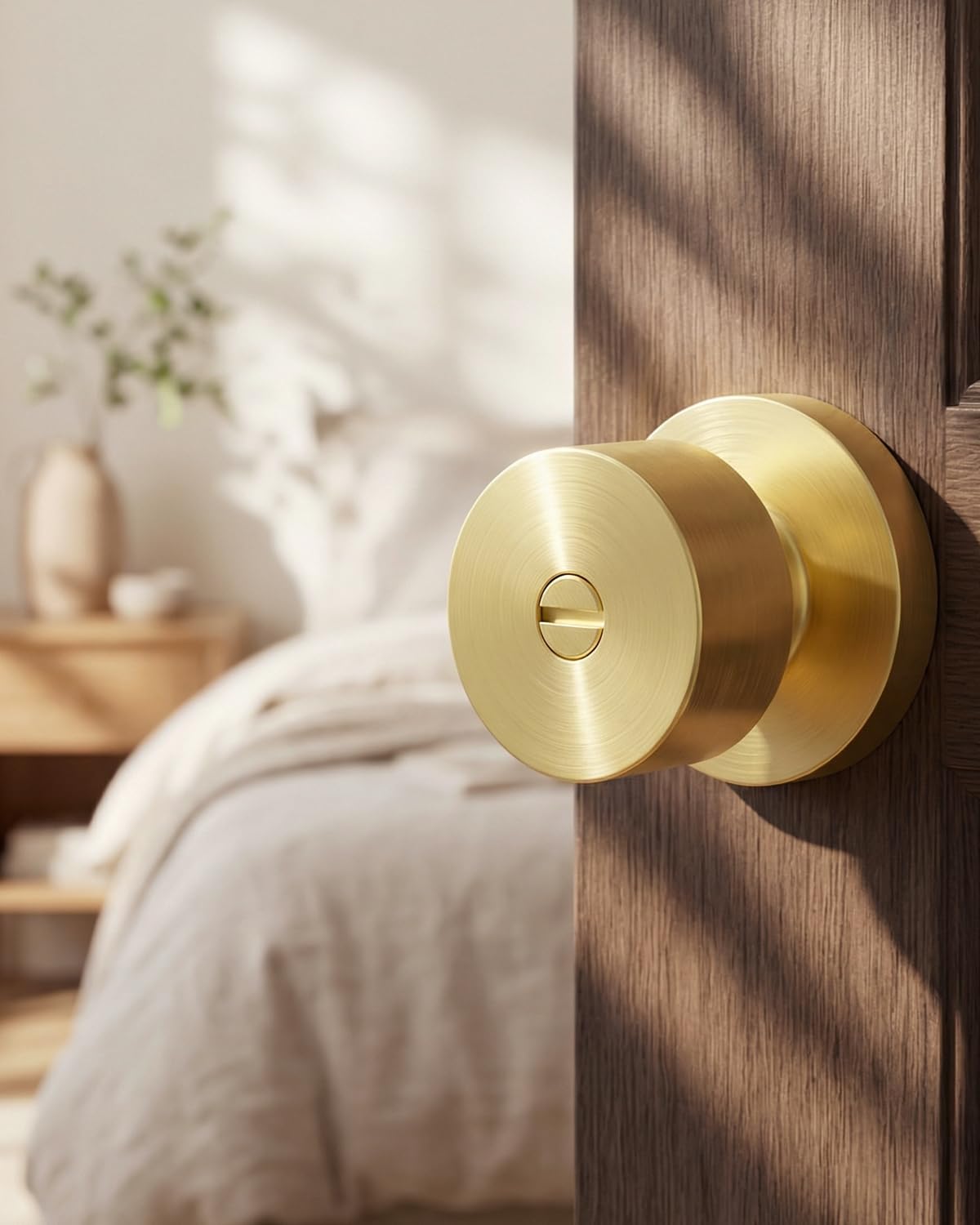 Brushed Gold Door Knobs - 6 Pack Interior Doorknobs -2