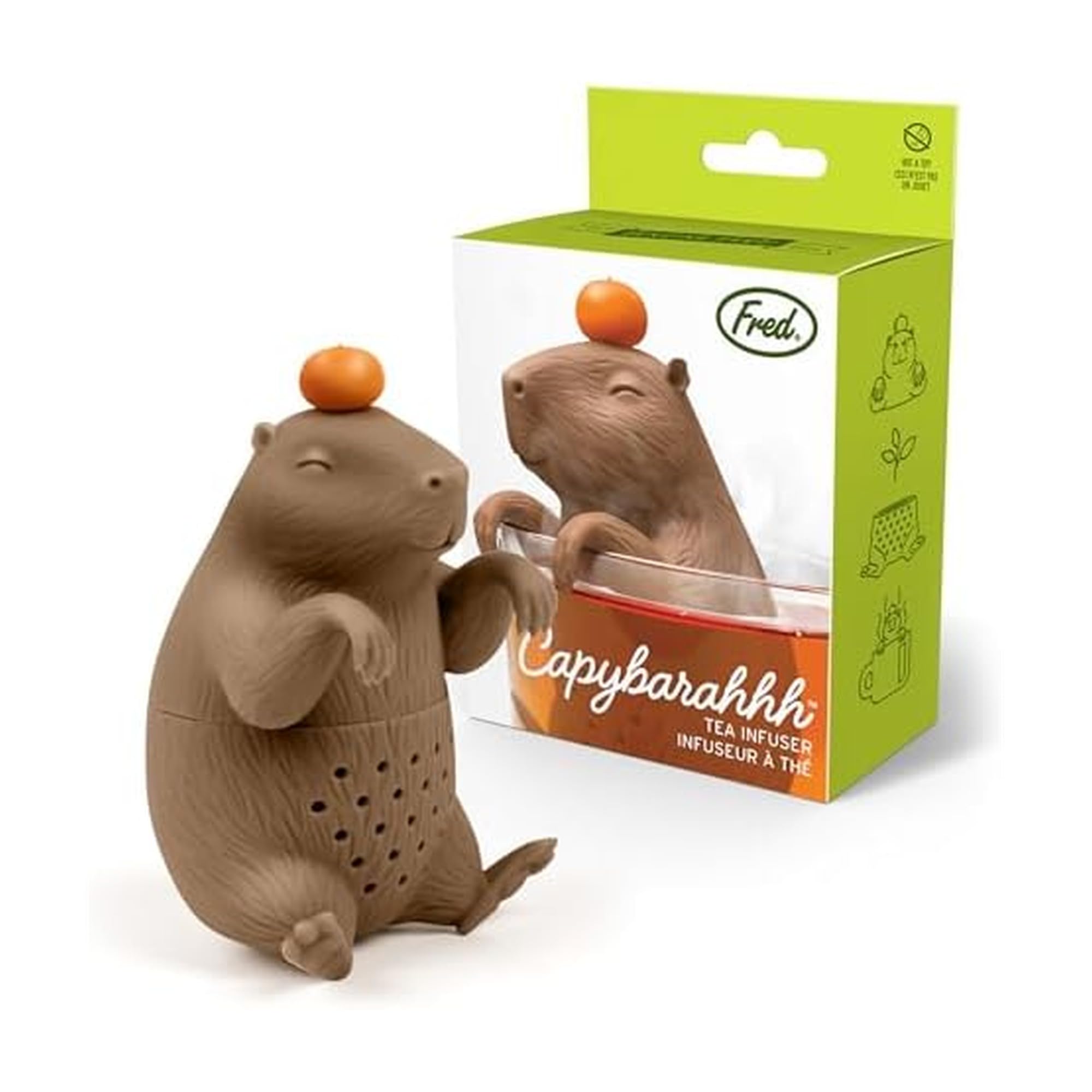 Genuine Fred CAPYBARAHHH Tea Infuser, Cute Capybara Design- for Loose Leaf Tea, Flexible, Easy to Clean Silicone, Fun Gift for Tea Lovers, Clever Kitchen Gadget