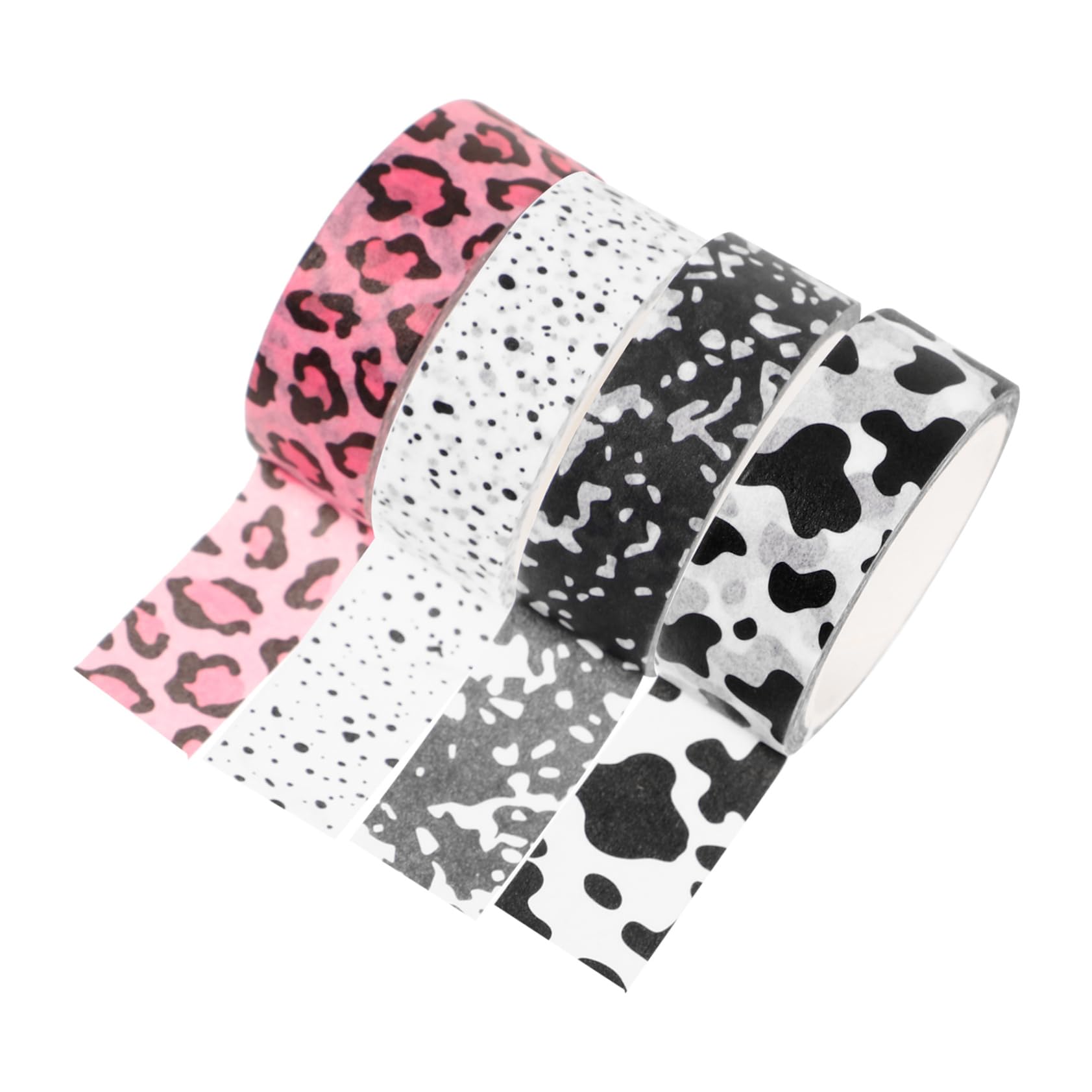 STOBOK 20rollen Vintage Washi Tape Cartoon-muster Für Scrapbooking Bastelprojekte Dekorative Klebebänder Milch Und Leoparden-designs Für Journale Und Geschenkschachteln