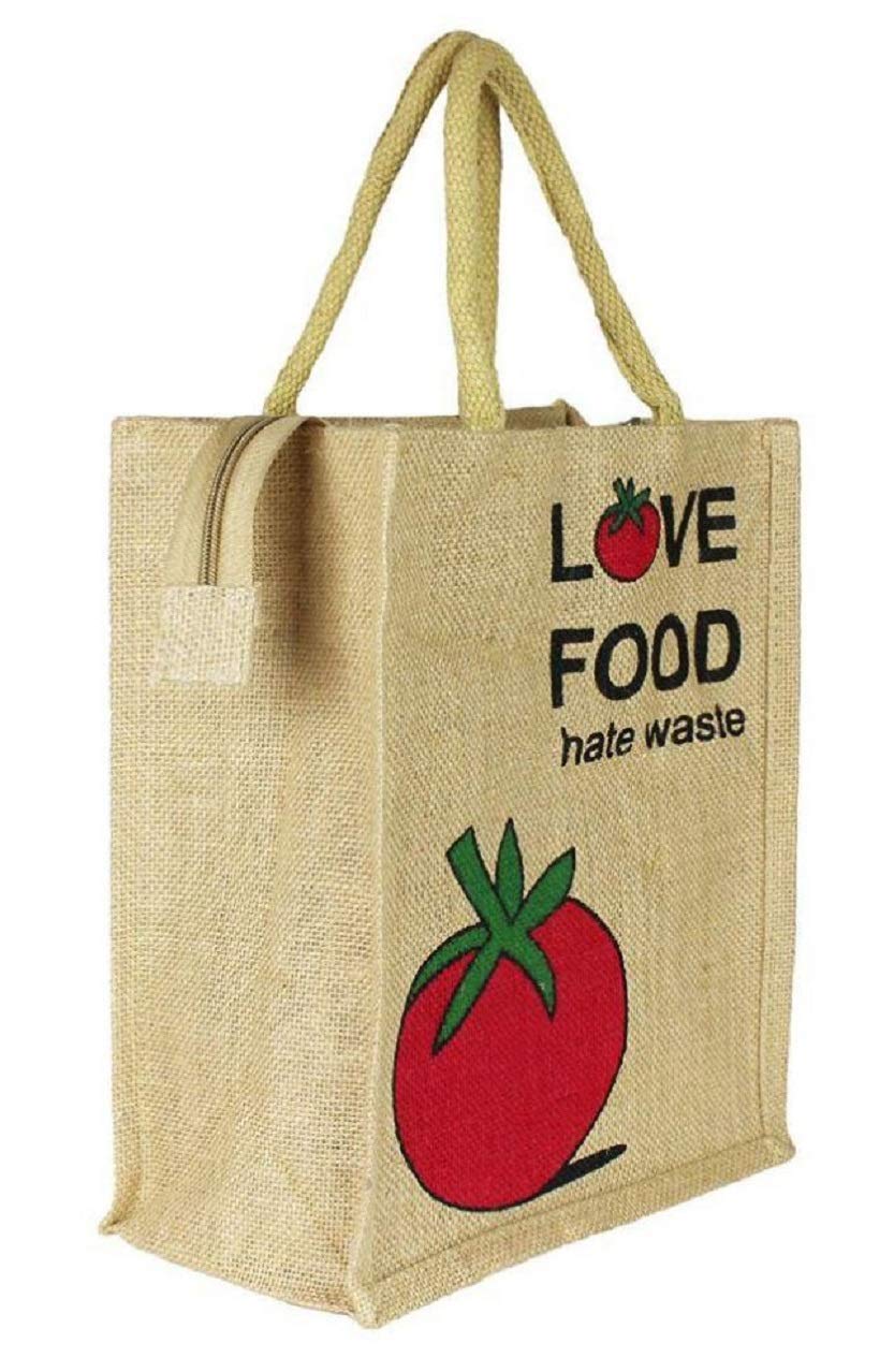 Yours Shopekart Unisex-Adult Lovefood_Red Multi Purpose Minimal Tote Bag Hand Bag - Eco-Friendly, Reusable,Gift,Return Gift Medium Size Jute Bag (L-14 X H-6"X W-12) - Love Food Hate Waste (B081PTG8PZ) Amazon Price History, Amazon Price Tracker