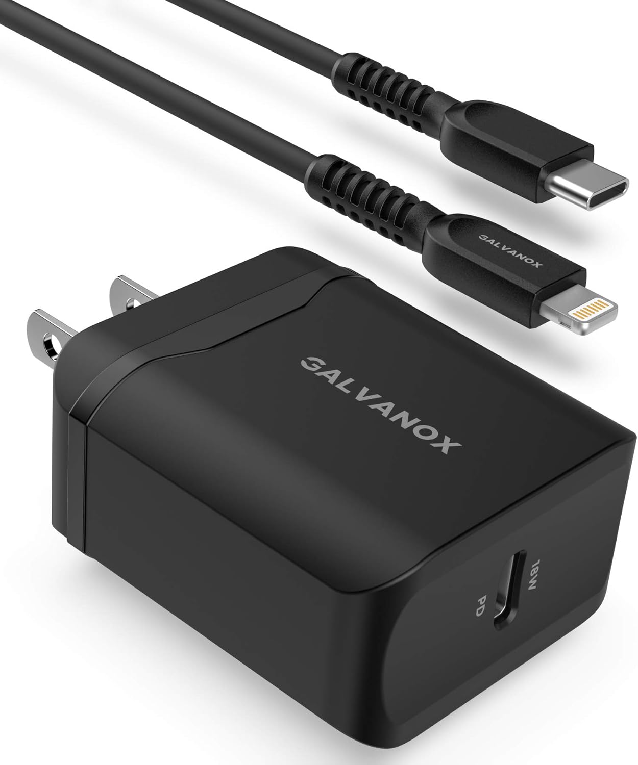 Galvanox iPhone Charger with Wall Plug (Apple MFi Certified) Fast Charging USB C to