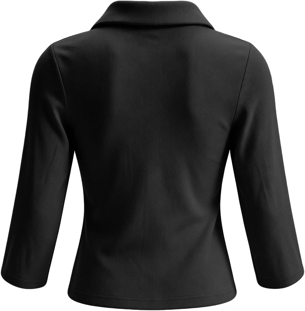 Vivitulip Women's 3/4 Sleeve Polo Shirt Slim Fit Collared Crop Top Casual Blouse