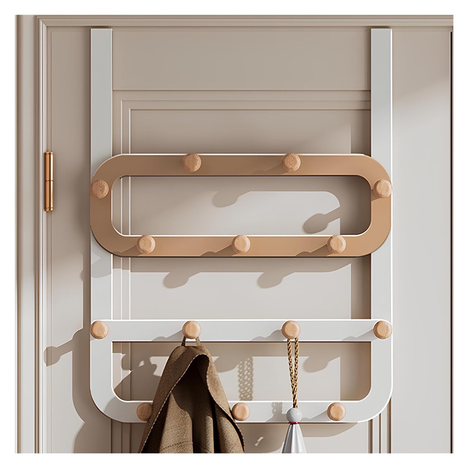 Perchero de puerta con 14 ganchos para colgar abrigos, ropa, sombreros, batas, mochilas, chaquetas, toalleros para detrás de la puerta