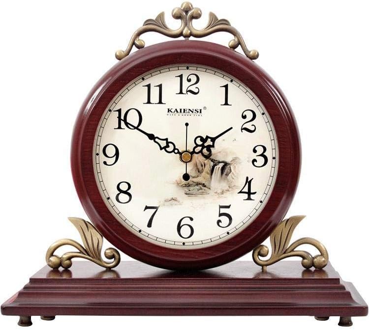 Mantel Clocks Solid Wood Double-Sided Clock Living Room Home Mantle Clock Suitable for Living Room Bedroom Office Kitchen for
