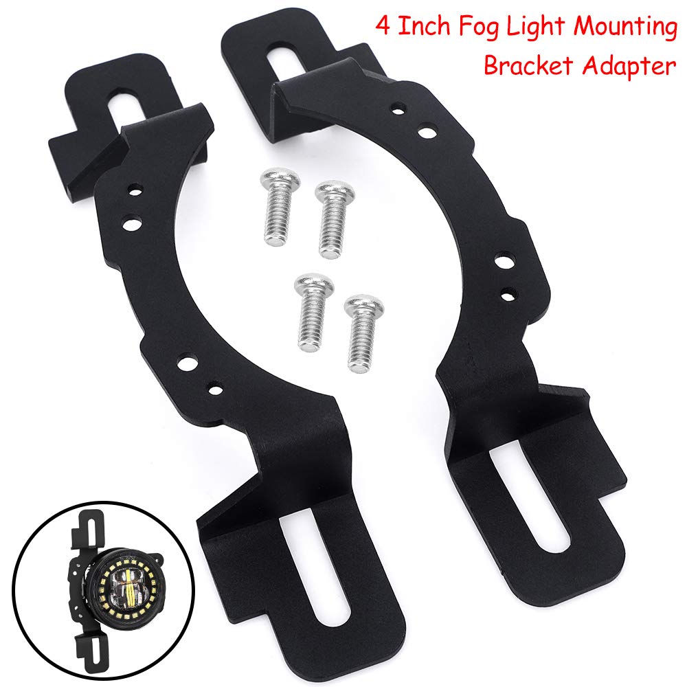 AUDEXEN 4 Inch Led Fog Light Mounting Bracket Adapter Compatible with Jeep Wrangler 2013-2018 Hard Rock, Rubicon X and 10th Anniversary Editions, 75th Anniversary Edition
