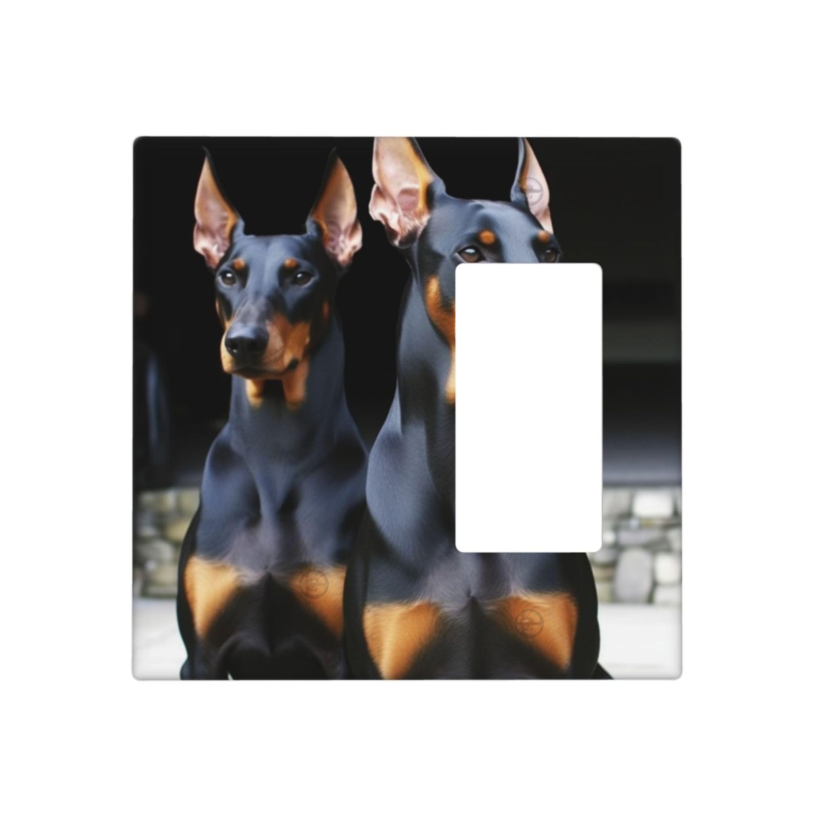 Decorator Wall Plate 2 Gang Light Switch Covers doberman Wallplate Double Toggle Switch Plate Standard Size Electrical Outlet Covers Decorative Wall Switch Plate Cover