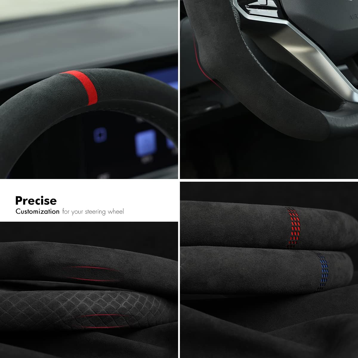 MEWANT Athsuede Anti-Skid Steering Wheel Cover for Universal Steering Wheel D and O Steering Wheel for Dodge